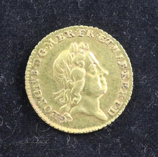 A George I gold quarter guinea, 1718,